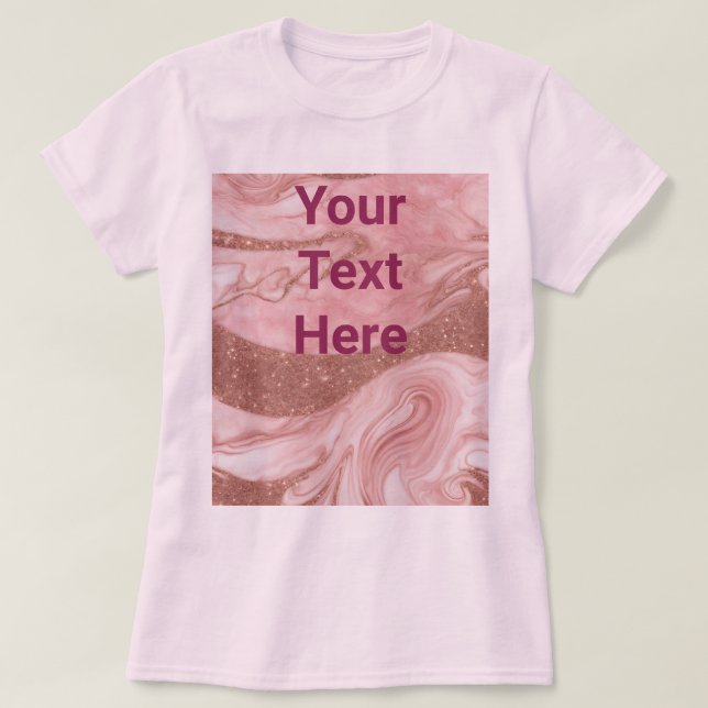 Personalizado de oro rosa de lujo Textos Camiseta  (Diseño del anverso)