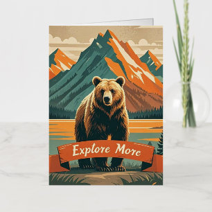 Personalizado de oso de estilo retro y cordillera