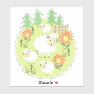 Personalizado de oveja de granja Pegatina de vinil