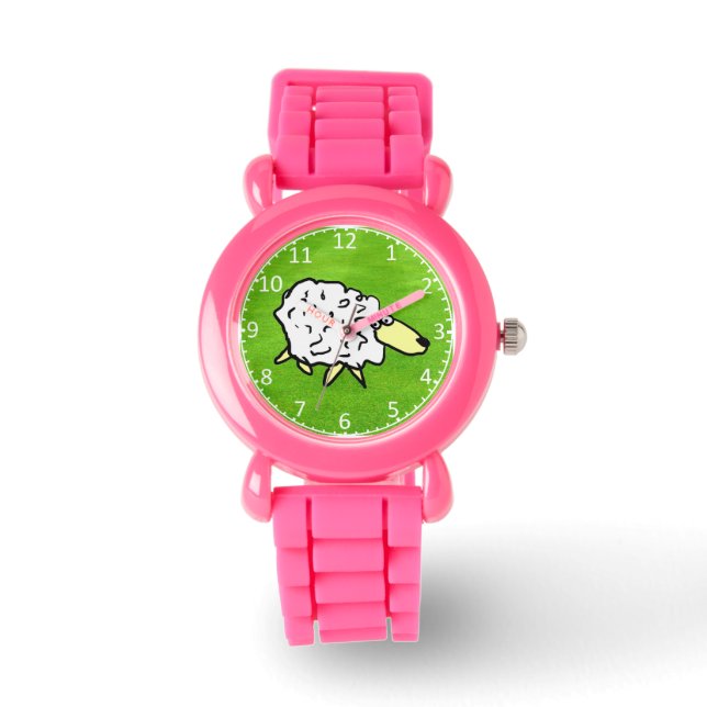 Personalizado de ovejas en un reloj de niños (Anverso)