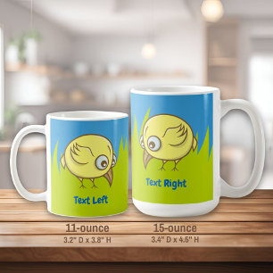 Personalizado de pájaro amarillo taza de café