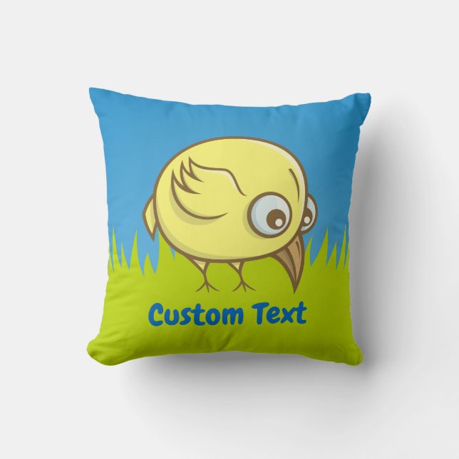 Personalizado de pájaro amarillo tirando almohada (Anverso)