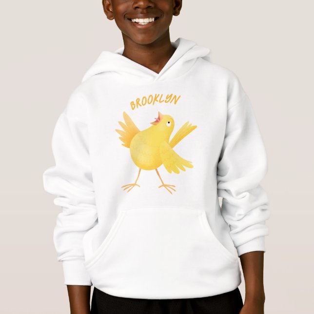 Personalizado de pájaro canario amarillo cantando  (Anverso)