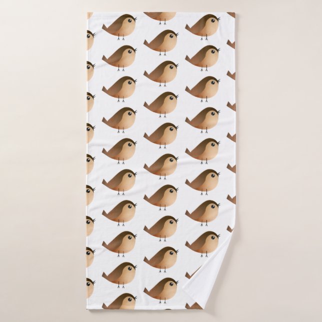 Personalizado de pájaro de Sparrow (Toalla de baño)