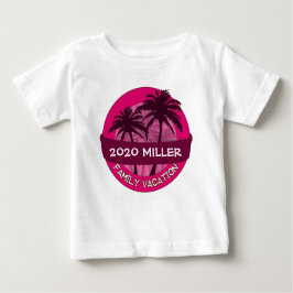 Personalizado de palmera rosa año camiseta de vaca