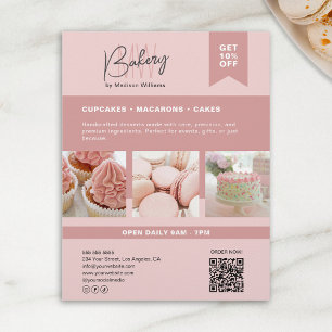 Personalizado de panadería Monograma Volante rosa