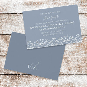 Personalizado de patrón elegante RSVP de boda azul