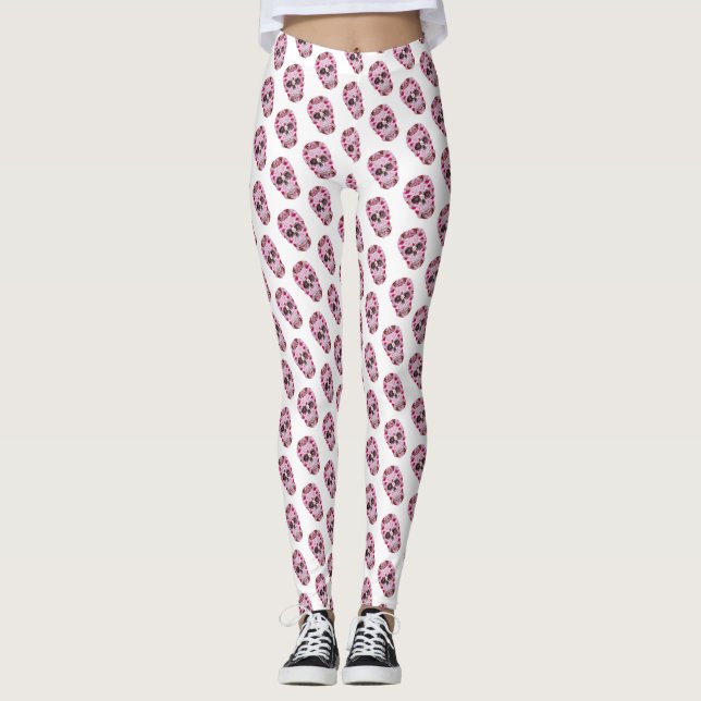 Personalizado de patrones de cráneo Leggings (Anverso)