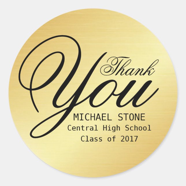 Personalizado de Pegatinas de graduación de Gold & (Anverso)