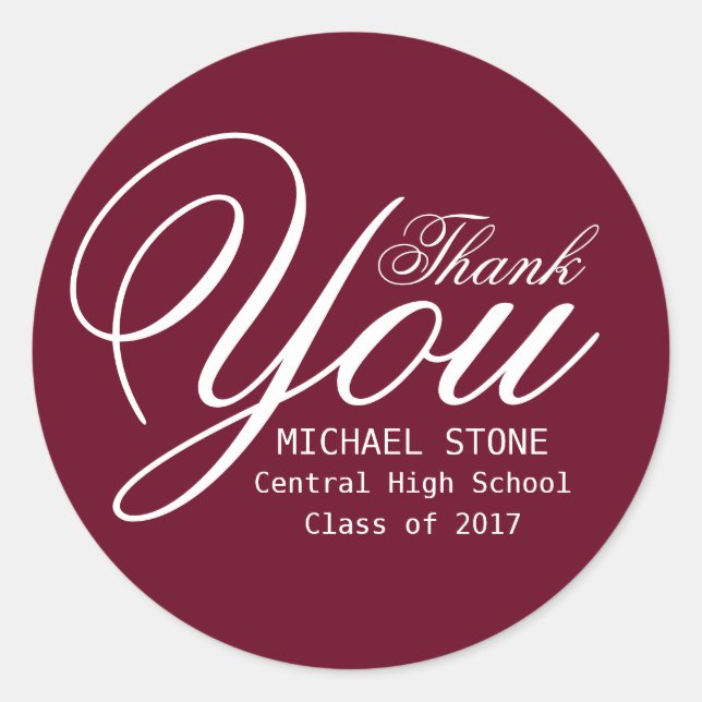 Personalizado de Pegatinas de graduación de Red Wh (Anverso)