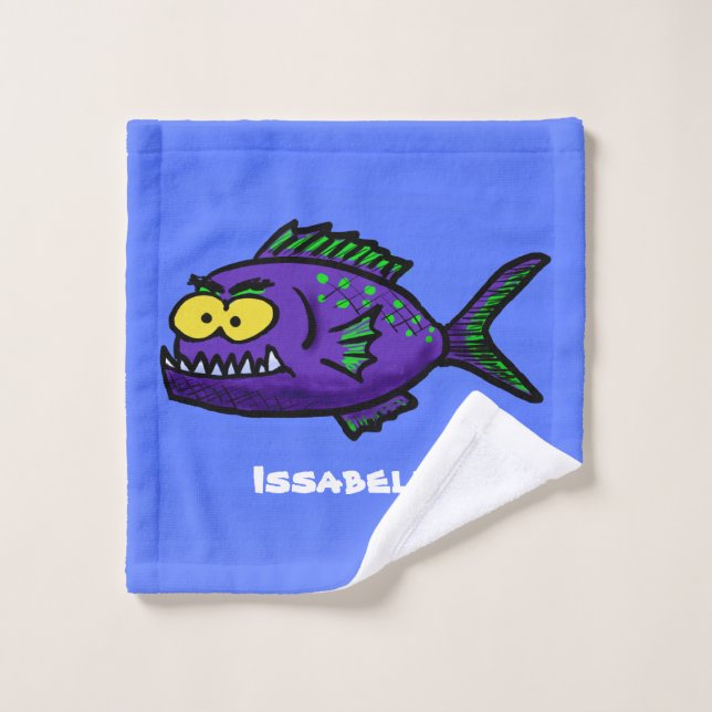 Personalizado de pescado piraña (Toallita)