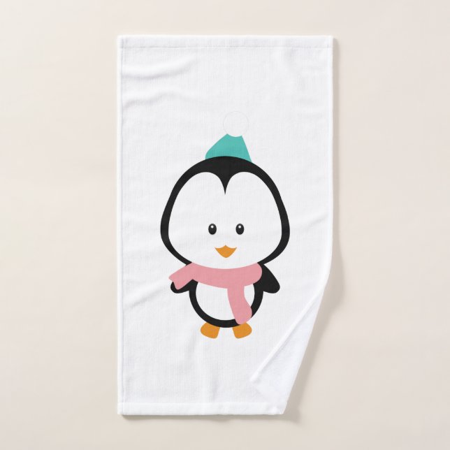 Personalizado de pingüino cute (Toalla de mano)