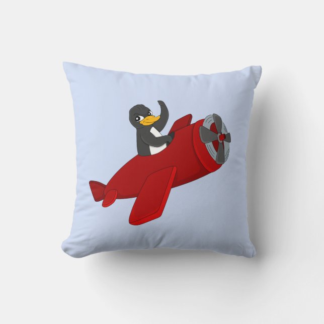 Personalizado de pingüino volador tirando almohada (Anverso)