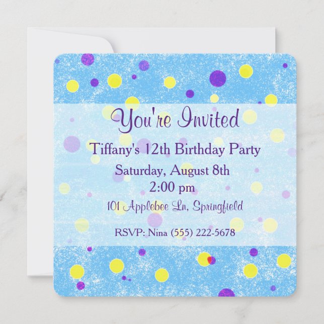Personalizado de puntos de burbuja Invitación de c (Anverso)