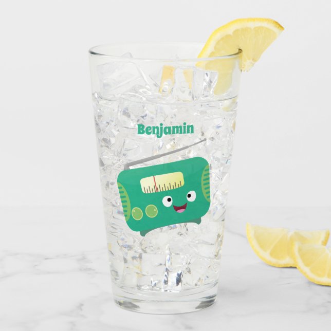 Personalizado de radio retro alegre y gracioso (Reverso (hielo))