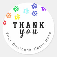 Personalizado de Rainbow Dog Paw Gracias Pegatinas