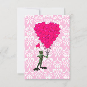 Personalizado de rana divertida y corazón rosado e