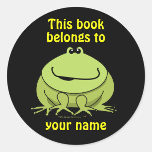 Personalizado de rana verde lindo Pegatinas de lib