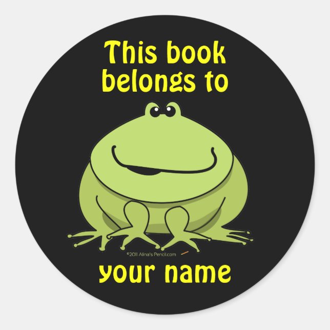 Personalizado de rana verde lindo Pegatinas de lib (Anverso)