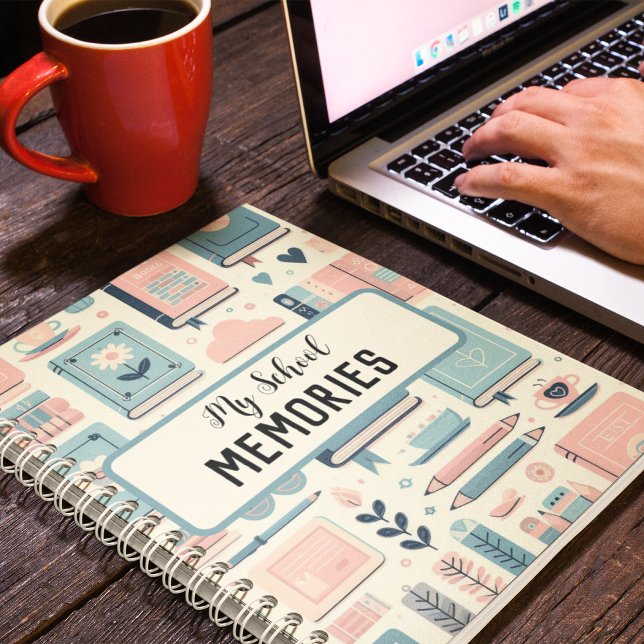 Personalizado de Recuerdos de mi escuela Libros y  (My School Memories custom name backpacks Spiral Notebook)