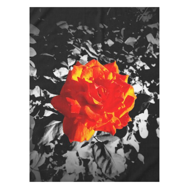 Personalizado de rosa roja, manteles de algodón, 5 (Anverso)