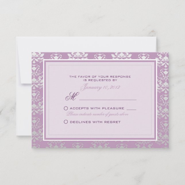 Personalizado de RSVP de boda africana violeta y d (Anverso)