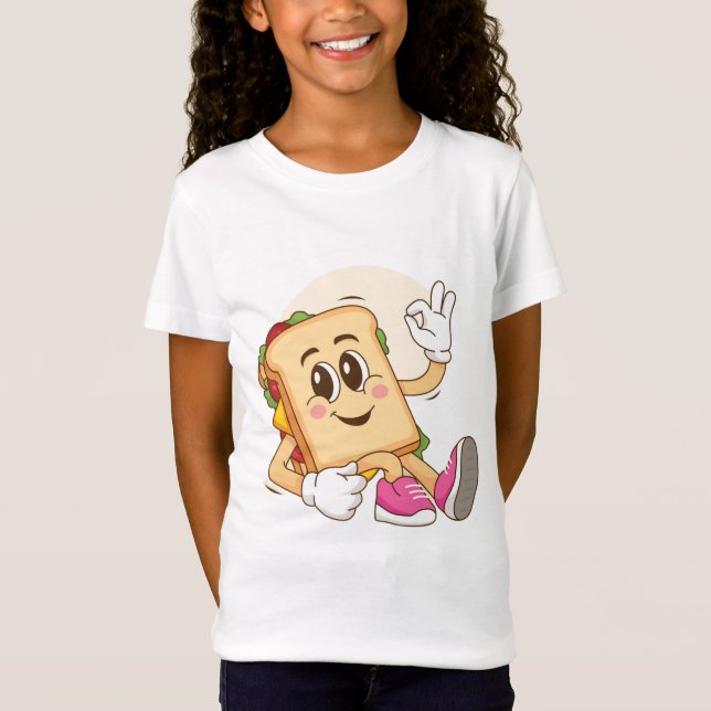 Personalizado de sandwich lindo - Camiseta de comi (Anverso)