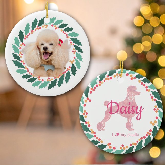 Personalizado de silueta de caniche rosa y adorno  (Subido por el creador)