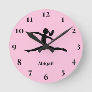 Personalizado de silueta de gimnasia bonito reloj