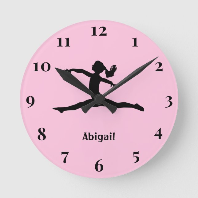 Personalizado de silueta de gimnasia bonito reloj  (Anverso)