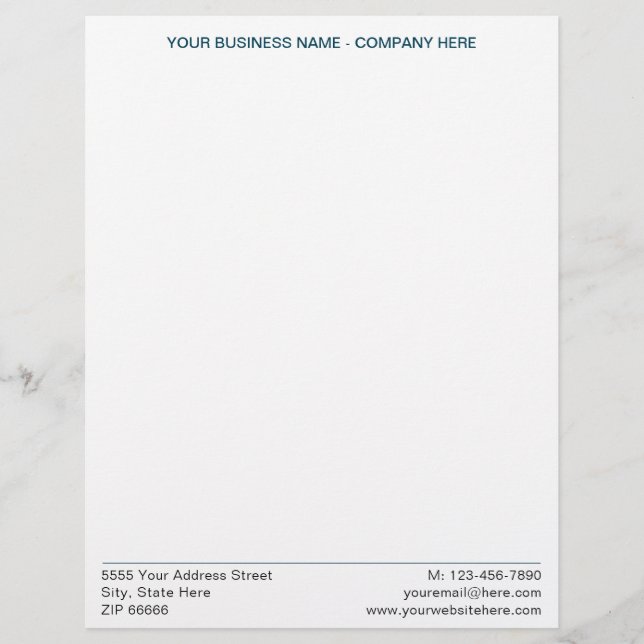 Personalizado de su membrete comercial de informac (Anverso)