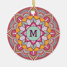 PERSONALIZADO de su monograma Ornamento de Boho