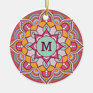 PERSONALIZADO de su monograma Ornamento de Boho