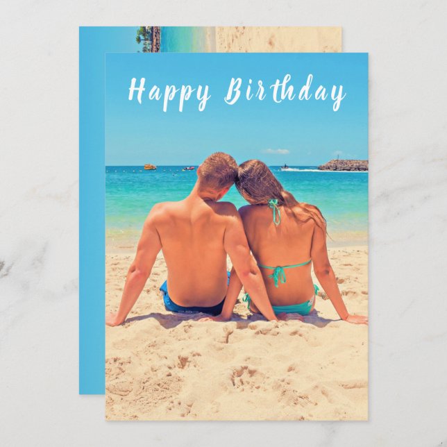 Personalizado de su tarjeta de cumpleaños fotográf (Anverso / Reverso)