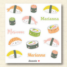 Personalizado de sushi de Kawaii Pegatina de vinil
