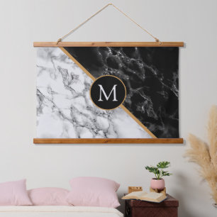 Personalizado de tapiz de mármol blanco negro tu c