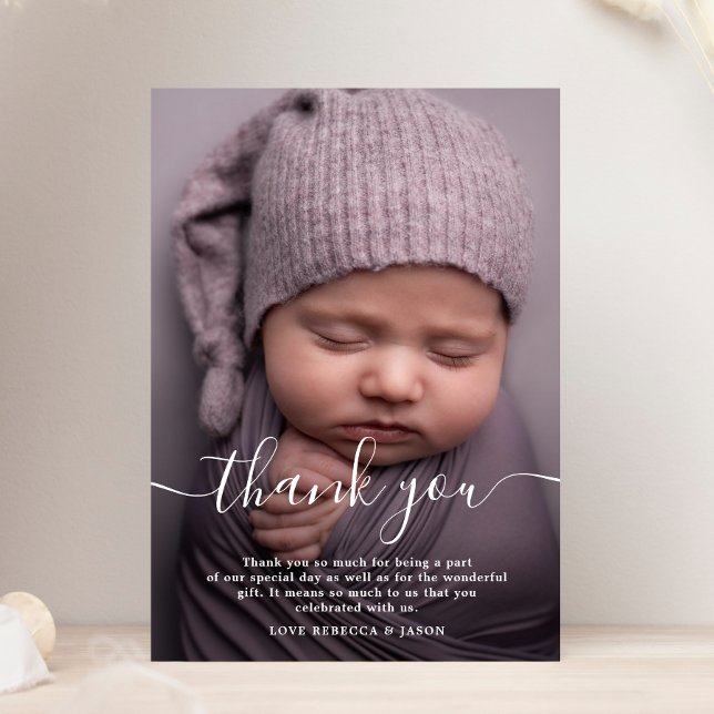 Personalizado de tarjetas de agradecimiento de fot (Baby Shower Thank You Card)