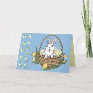 Personalizado de tarjetas de conejo de pascua feli