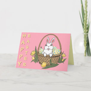 Personalizado de tarjetas de conejo de pascua feli