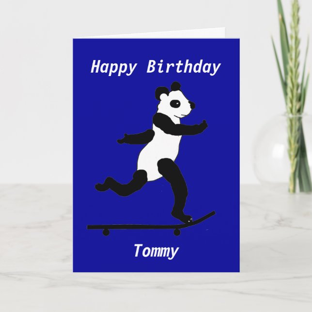 Personalizado de tarjetas de cumpleaños de Panda S (Anverso)