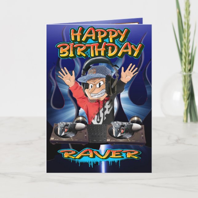 Personalizado de tarjetas de cumpleaños DJ (Anverso)
