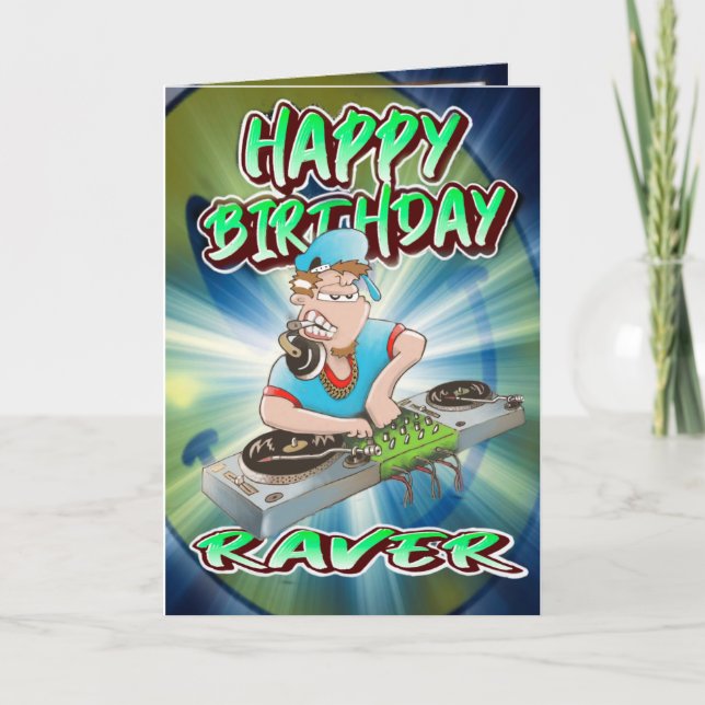 Personalizado de tarjetas de cumpleaños DJ (Anverso)