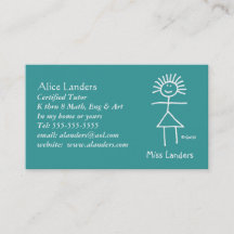 Personalizado de tarjetas de visita de profesor de