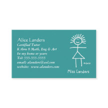 Personalizado de tarjetas de visita de profesor de