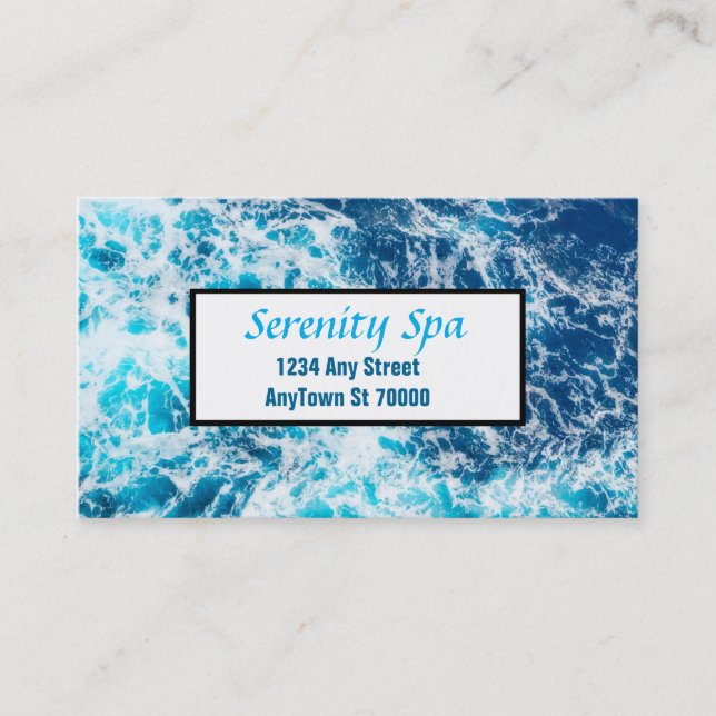 personalizado de tarjetas de visita de spa de agua (Anverso)
