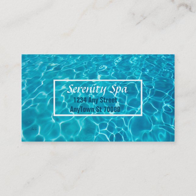personalizado de tarjetas de visita de spa de agua (Anverso)
