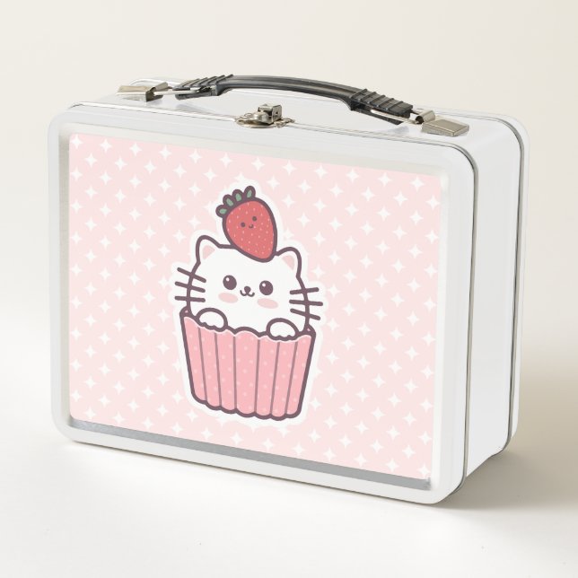 Personalizado de tarta de gatos de fresa de Kawaii (Anverso)