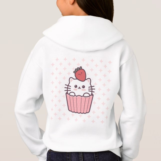 Personalizado de tarta de gatos de fresa de Kawaii (Reverso)