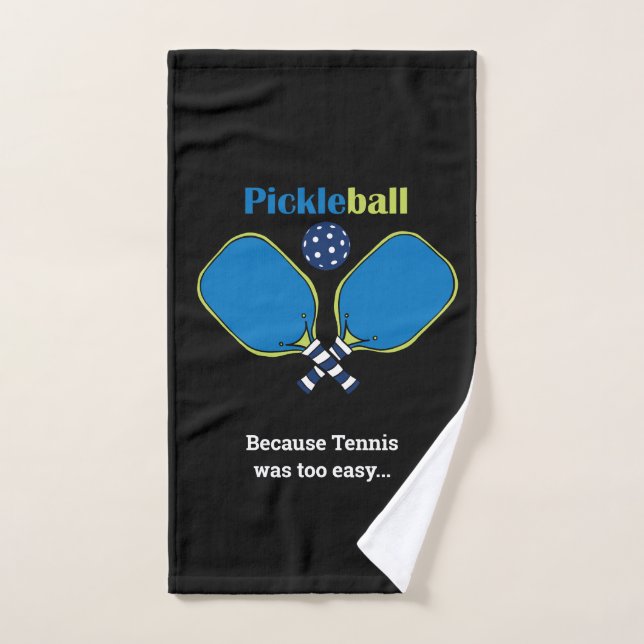 Personalizado de texto rosa y azul Pickleball (Toalla de mano)