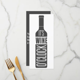Personalizado de texto Tarjeta de menú de vino